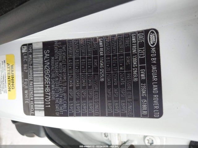 SALVN2BG6EH877011 Land Rover Range Rover Evoque Pure