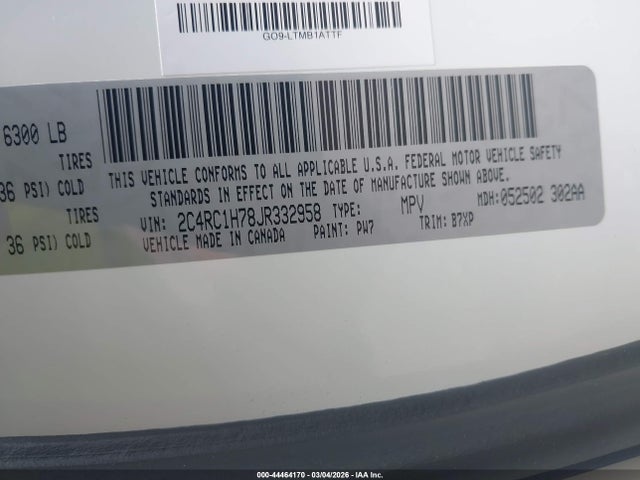 2C4RC1H78JR332958 Chrysler Pacifica Hybrid Touring Plus