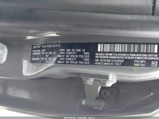 2020 JEEP RENEGADE ZACNJBB11LPL85830 Photo 8