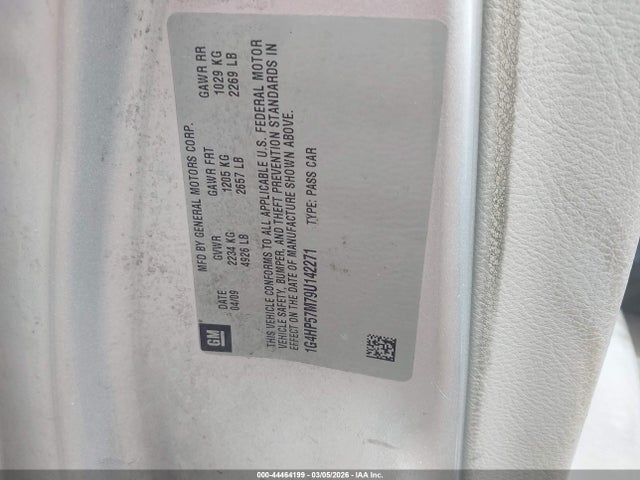 44464199 :رقم المزاد ، 1G4HP57M79U142271 vin ، 2009 Buick Lucerne Cx-2 مزاد بيع
