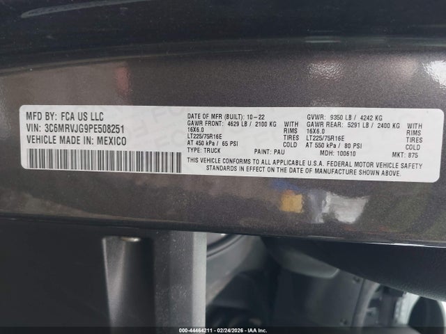 3C6MRVJG9PE508251 RAM Promaster 3500 Cargo Van High Roof 159 Wb Ext