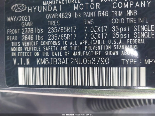 2022 HYUNDAI TUCSON KM8JB3AE2NU053790 Photo 8