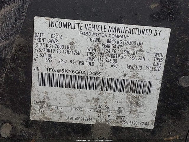1F65F5KY6G0A13465 Ford F-59 Commercial Stripped