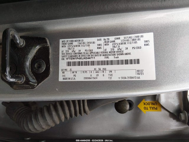 1FTEW1P4XLKE44711 Ford F-150 Police Responder Xl