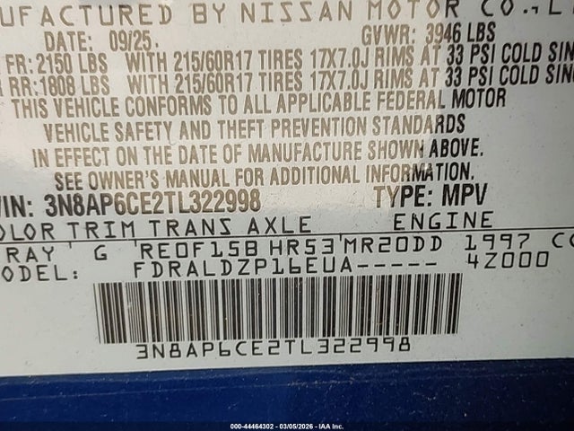Nissan KICKS SV 2026 3N8AP6CE2TL322998 Image 9