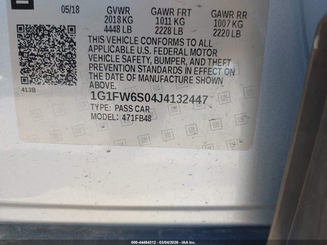 1G1FW6S04J4132447 Chevrolet BOLT EV LT