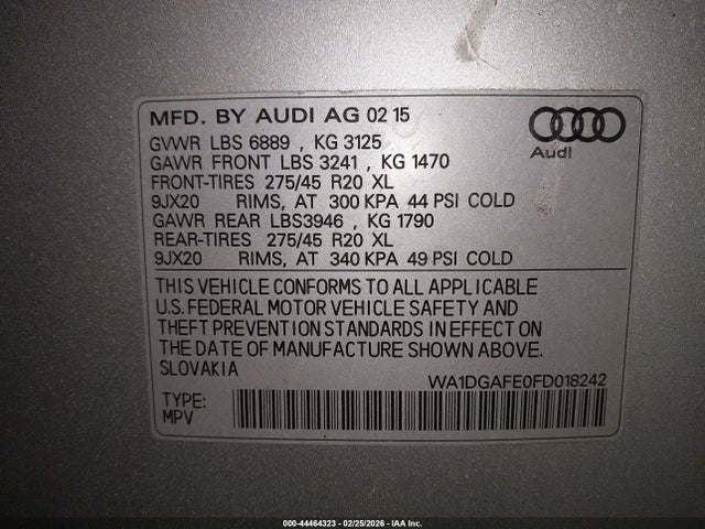 WA1DGAFE0FD018242 Audi Q7 3.0t S Line Prestige