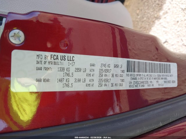 Продаж на аукціоні авто 2017 Dodge Grand Caravan Sxt, vin: 2C4RDGCG4HR672285, номер лоту: 44464334