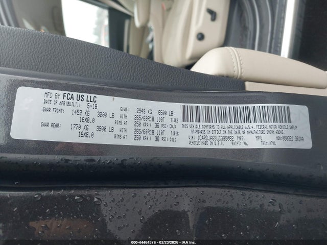1C4RDJAG9JC395082 Dodge Durango Sxt Awd