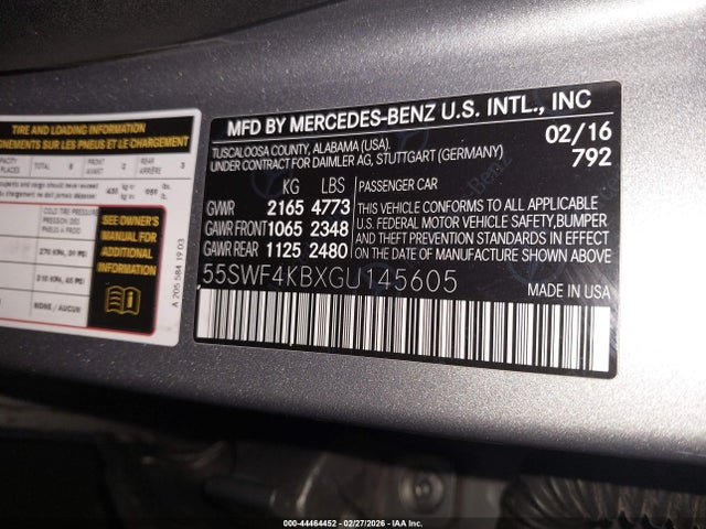 2016 MERCEDES-BENZ C 300 55SWF4KBXGU145605 Photo 8