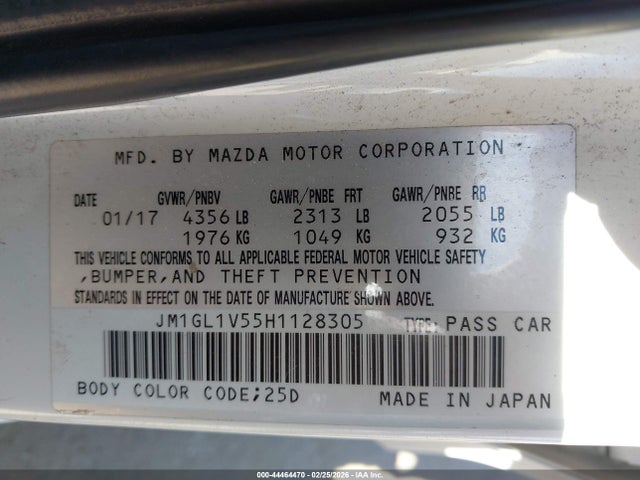 JM1GL1V55H1128305 Mazda Mazda6 Touring