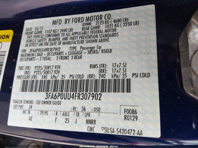 Ford Fusion Hybrid S 2015 3FA6P0UU4FR307902 Image 9