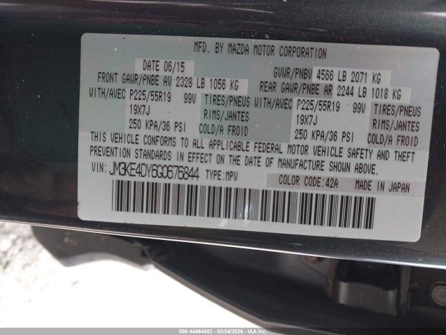 Продаж на аукціоні авто 2016 Mazda Cx-5 Grand Touring, vin: JM3KE4DY6G0676844, номер лоту: 44464482