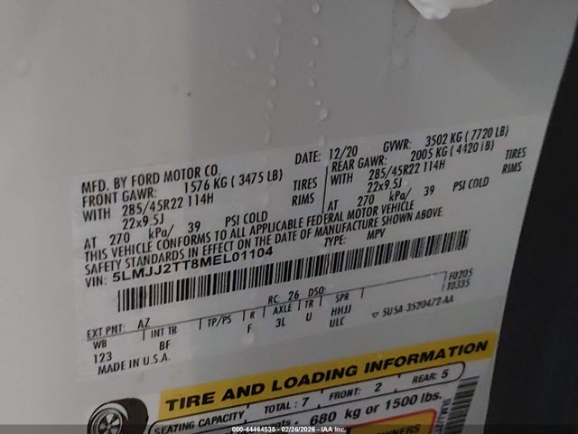 2021 LINCOLN NAVIGATOR 5LMJJ2TT8MEL01104 Photo 8