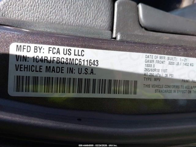 2021 JEEP GRAND CHEROKEE 1C4RJFBG8MC611643 Photo 8