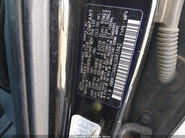 Auction sale of the 2020 Hyundai Kona Se, vin: KM8K12AA4LU481842, lot number: 44464612