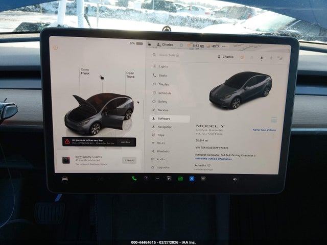 2023 Tesla Model Y Awd/long Range Dual Motor All-wheel Drive მანქანა იყიდება აუქციონზე, vin: 7SAYGAEE5PF672370, აუქციონის ნომერი: 44464615
