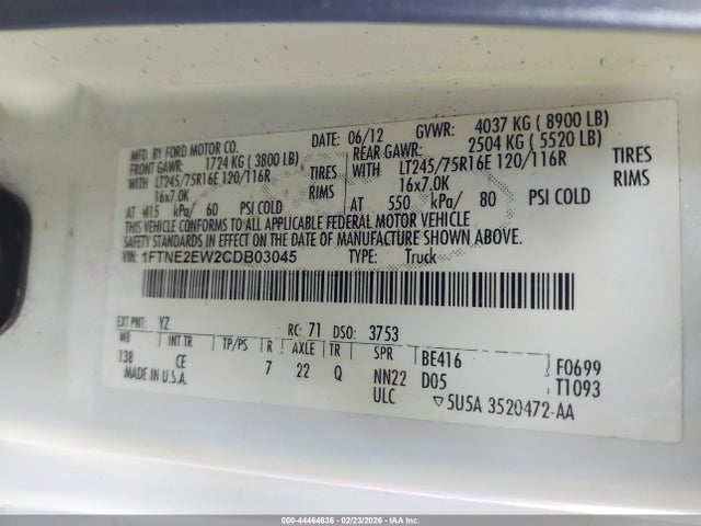 2012 FORD E-250 1FTNE2EW2CDB03045 Photo 8