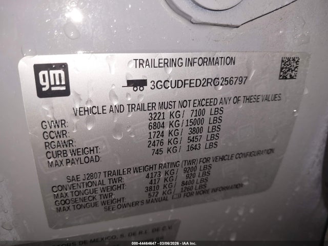3GCUDFED2RG256797 Chevrolet Silverado 1500 4wd Standard Bed Lt Trail Boss
