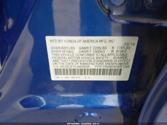 Aukcja sprzedaży 2018 Acura Ilx Acurawatch Plus Package, vin: 19UDE2F31JA005026, numer aukcji: 44464662