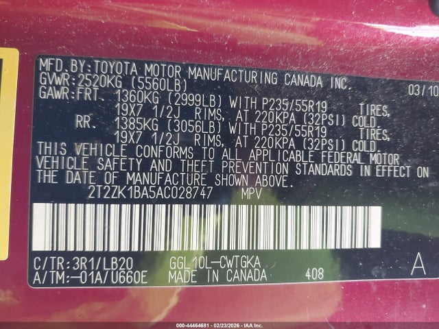 2010 LEXUS RX 350 2T2ZK1BA5AC028747 Photo 8