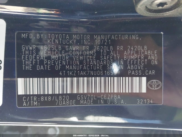 4T1KZ1AK7NU061653 Toyota Camry Xse V6