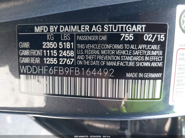 Продажа на аукционе авто 2015 Mercedes-benz E 400, vin: WDDHF6FB9FB164492, номер лота: 44464703