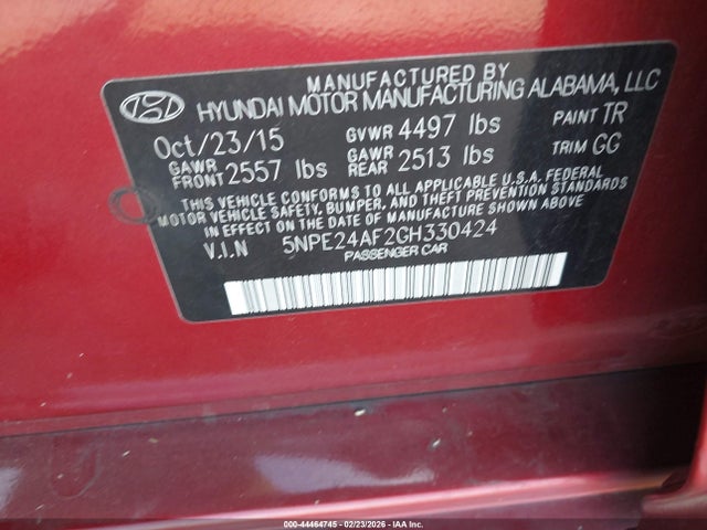 2016 HYUNDAI SONATA 5NPE24AF2GH330424 Photo 8
