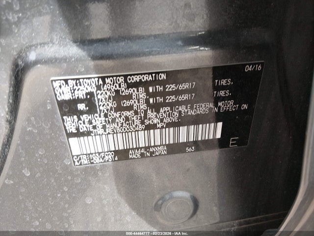 JTMRJREV8GD030489 Toyota Rav4 Hybrid Xle