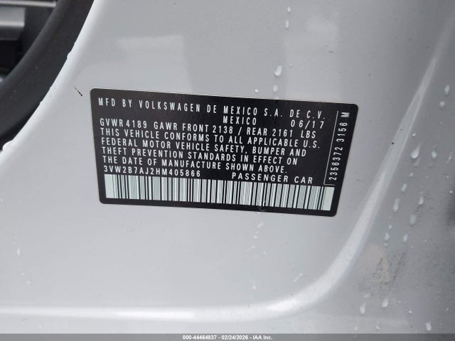 3VW2B7AJ2HM405866 Volkswagen Jetta 1.4t S
