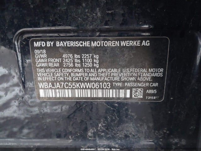 WBAJA7C55KWW06103 BMW 530i Xdrive
