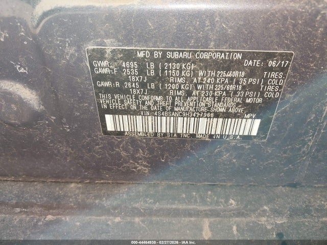 2017 SUBARU OUTBACK 4S4BSANC9H3427968 Photo 8