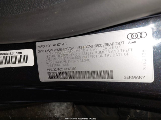 WAU22AFC2HN043194 Audi A7 3.0t Premium Plus