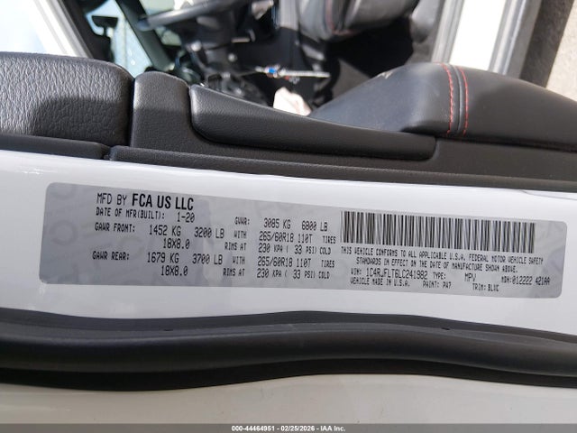 Продажа на аукционе авто 2020 Jeep Grand Cherokee Trailhawk 4x4, vin: 1C4RJFLT6LC241982, номер лота: 44464951