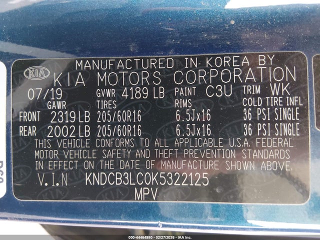 KIA NIRO LX 2019 KNDCB3LC0K5322125 Image 9