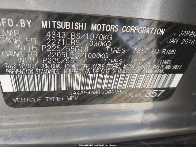 2018 MITSUBISHI OUTLANDER SPORT JA4AP4AW1JU000927 Photo 8