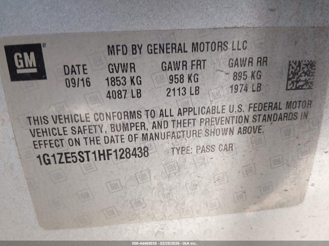 Chevrolet MALIBU 1LT 2017 1G1ZE5ST1HF128438 Image 9