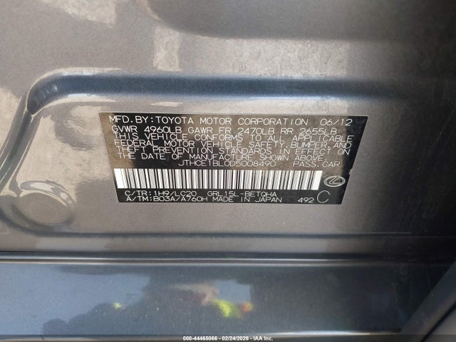 Продаж на аукціоні авто 2013 Lexus Gs 350, vin: JTHCE1BL0D5008490, номер лоту: 44465066