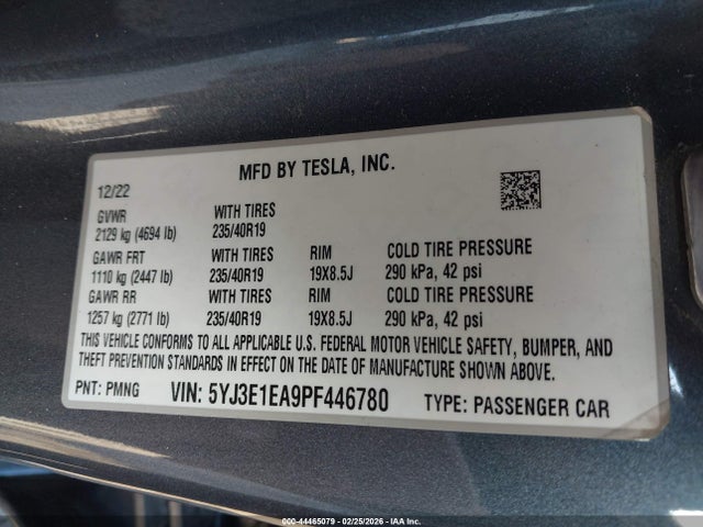 2023 TESLA MODEL 3 5YJ3E1EA9PF446780 Photo 8