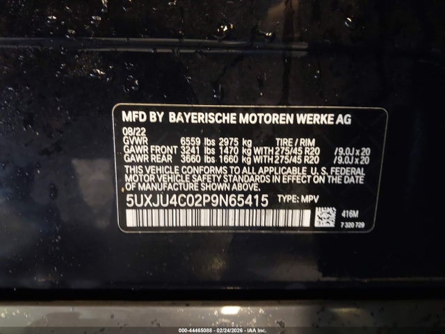 Продажа на аукционе авто 2023 Bmw X5 M50i, vin: 5UXJU4C02P9N65415, номер лота: 44465088