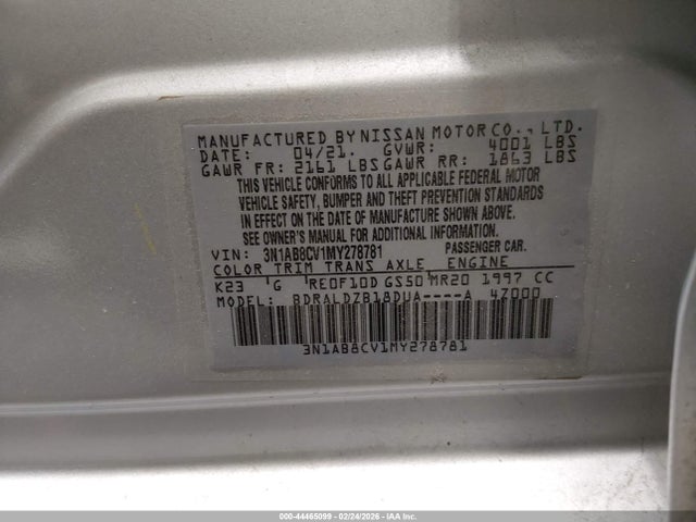 3N1AB8CV1MY278781 Nissan Sentra Sv Xtronic Cvt