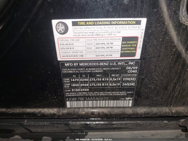 2010 MERCEDES-BENZ GL 450 4JGBF7BE3AA540622 Photo 8