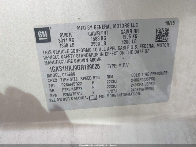 2016 GMC YUKON XL 1GKS1HKJ9GR189025 Photo 8