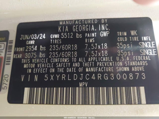 5XYRLDJC4RG300873 KIA SORENTO S