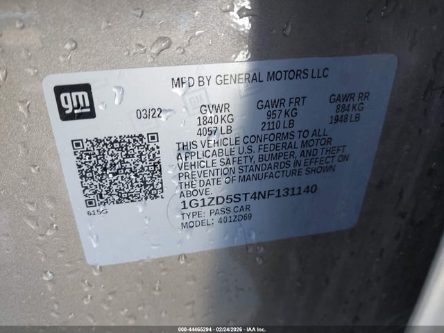 1G1ZD5ST4NF131140 Chevrolet MALIBU LT