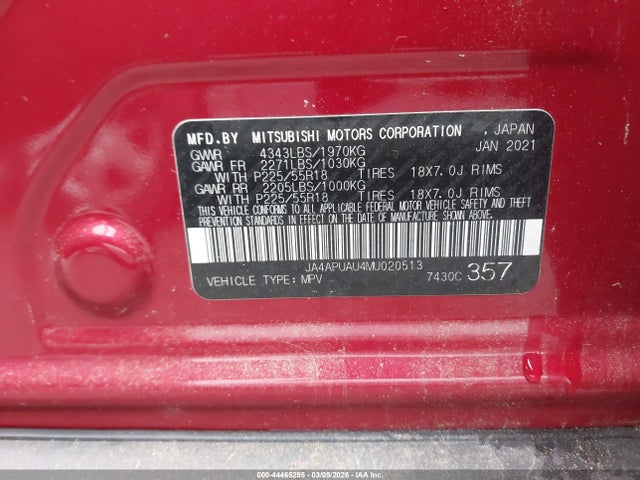 2021 MITSUBISHI OUTLANDER SPORT JA4APUAU4MU020513 Photo 8