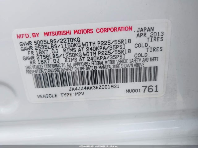 2014 MITSUBISHI OUTLANDER JA4JZ4AX3EZ001931 Photo 8