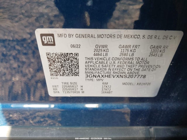 2022 CHEVROLET EQUINOX 3GNAXHEVXNS207778 Photo 8