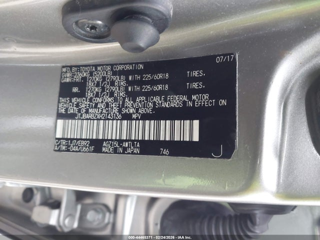 Aukcja sprzedaży 2017 Lexus Nx 200t F Sport, vin: JTJBARBZXH2143136, numer aukcji: 44465371