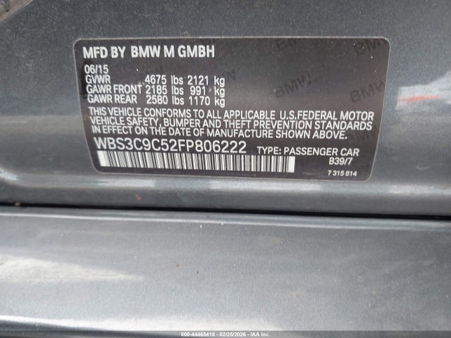 2015 BMW M3 WBS3C9C52FP806222 Photo 8